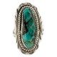 .925 Sterling Silver Handmade Certified Authentic Navajo Natural Turquoise Native American Ring  17006-1