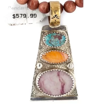 Certified Authentic 12kt Gold Filled and .925 Sterling Silver Handmade Multicolor Native American Necklace 24334-16028-9 Certified Authentic 12kt Gold Filled and .925 Sterling Silver Handmade Multicolor Native American Necklace 24334-16028-9