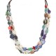 Certified Authentic 2 Strand Navajo .925 Sterling Silver Natural Turquoise Multicolor Native American Necklace 25263