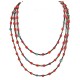Certified Authentic 3 Strand Navajo .925 Sterling Silver Natural Turquoise Coral Native American Necklace 18110 Certified Authentic 3 Strand Navajo .925 Sterling Silver Natural Turquoise Coral Native American Necklace 18110