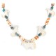 Certified Authentic Navajo .925 Sterling Silver Natural Graduated Melon Shell Turquoise Bone Native American Necklace 750180