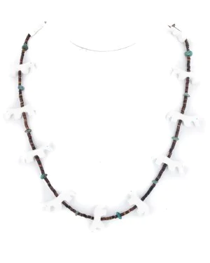 Certified Authentic Navajo .925 Sterling Silver Natural Heishi Turquoise Alabaster Native American Necklace 25216-2 Certified Authentic Navajo .925 Sterling Silver Natural Heishi Turquoise Alabaster Native American Necklace 25216-2