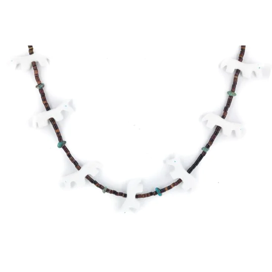 Certified Authentic Navajo .925 Sterling Silver Natural Heishi Turquoise Alabaster Native American Necklace 25216-2 Certified Authentic Navajo .925 Sterling Silver Natural Heishi Turquoise Alabaster Native American Necklace 25216-2