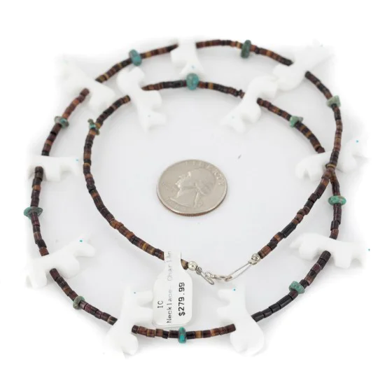 Certified Authentic Navajo .925 Sterling Silver Natural Heishi Turquoise Alabaster Native American Necklace 25216-2 Certified Authentic Navajo .925 Sterling Silver Natural Heishi Turquoise Alabaster Native American Necklace 25216-2
