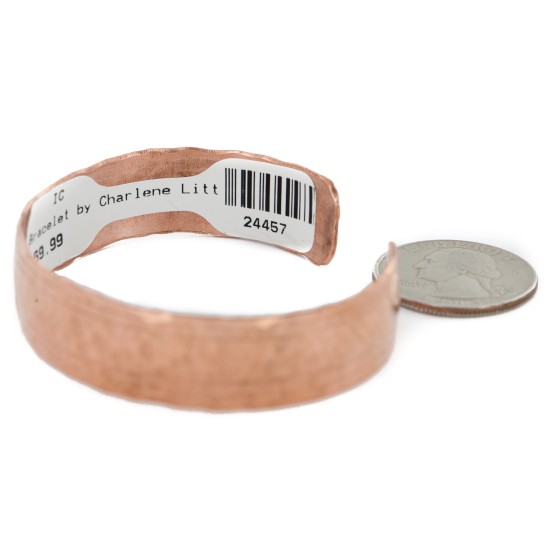 Handmade Hammered Certified Authentic Navajo Pure Copper Native American Bracelet 24457-5 Handmade Hammered Certified Authentic Navajo Pure Copper Native American Bracelet 24457-5
