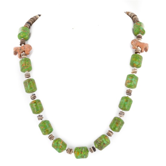 Carved Horse Fetish Certified Authentic Navajo .925 Sterling Silver Natural Jasper Gaspeite Native American Necklace 25102-2 Carved Horse Fetish Certified Authentic Navajo .925 Sterling Silver Natural Jasper Gaspeite Native American Necklace 25102-2