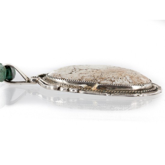 Certified Authentic Navajo .925 Sterling Silver Natural White Buffalo Turquoise Coral Native American Necklace 24458-16065-4 Certified Authentic Navajo .925 Sterling Silver Natural White Buffalo Turquoise Coral Native American Necklace 24458-16065-4