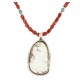 Certified Authentic Navajo .925 Sterling Silver Natural White Buffalo Turquoise Red Jasper Native American Necklace 24458-16037-1