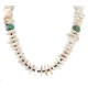 Certified Authentic Navajo .925 Sterling Silver White Howlite and Turquoise Native American Necklace 25101