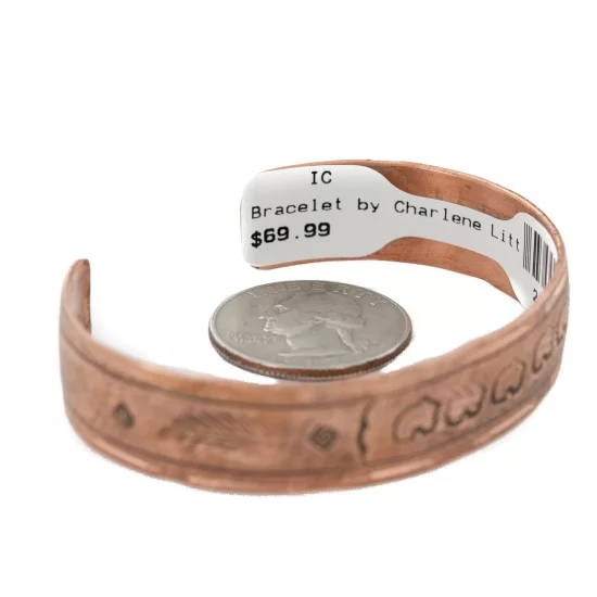 Handmade Bear Certified Authentic Navajo Pure Copper Native American Bracelet 24457-3