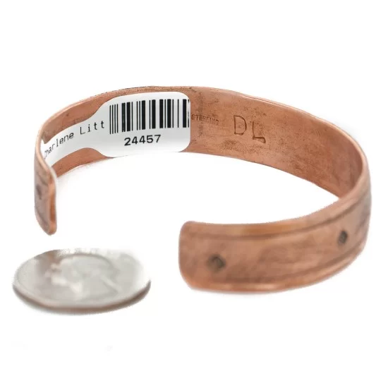 Handmade Bear Certified Authentic Navajo Pure Copper Native American Bracelet 24457-3