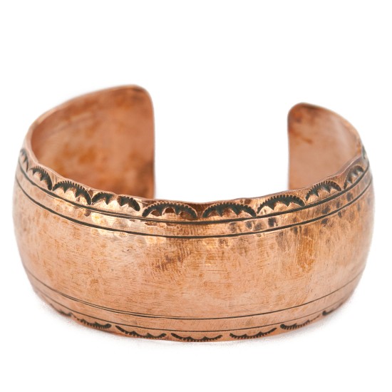 Handmade Hammered Certified Authentic Navajo Pure Copper Native American Bracelet 12868-9 Handmade Hammered Certified Authentic Navajo Pure Copper Native American Bracelet 12868-9