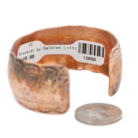 Handmade Hammered Certified Authentic Navajo Pure Copper Native American Bracelet 12868-9 Handmade Hammered Certified Authentic Navajo Pure Copper Native American Bracelet 12868-9