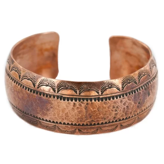Handmade Hammered Certified Authentic Navajo Pure Copper Native American Bracelet 12869-2 Handmade Hammered Certified Authentic Navajo Pure Copper Native American Bracelet 12869-2