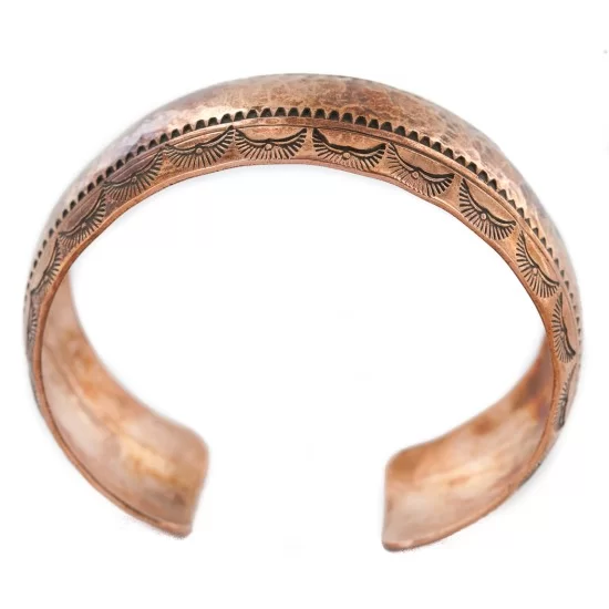 Handmade Hammered Certified Authentic Navajo Pure Copper Native American Bracelet 12869-2 Handmade Hammered Certified Authentic Navajo Pure Copper Native American Bracelet 12869-2