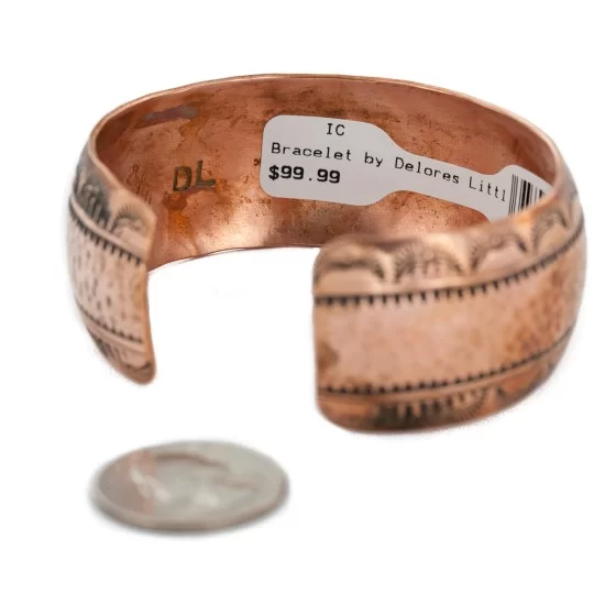 Handmade Hammered Certified Authentic Navajo Pure Copper Native American Bracelet 12869-2 Handmade Hammered Certified Authentic Navajo Pure Copper Native American Bracelet 12869-2