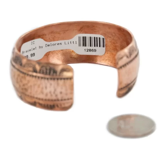 Handmade Hammered Certified Authentic Navajo Pure Copper Native American Bracelet 12869-2 Handmade Hammered Certified Authentic Navajo Pure Copper Native American Bracelet 12869-2