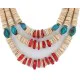 3 Strand Certified Authentic Navajo .925 Sterling Silver Natural Turquoise Coral Graduated Melon Shell Native American Necklace 15846 3 Strand Certified Authentic Navajo .925 Sterling Silver Natural Turquoise Coral Graduated Melon Shell Native American Necklace 15846