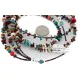 Certified Authentic 3 Strand Navajo .925 Sterling Silver Natural Turquoise Multicolor Stones Native American Necklace 18118