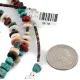 Certified Authentic 3 Strand Navajo .925 Sterling Silver Natural Turquoise Multicolor Stones Native American Necklace 18118