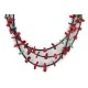 Certified Authentic 3 Strand Navajo .925 Sterling Silver Natural Turquoise Coral Native American Necklace 18117