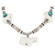 Certified Authentic Horse Navajo .925 Sterling Silver Natural Turquoise Alabaster Graduated Melon Shell Native American Necklace 750133