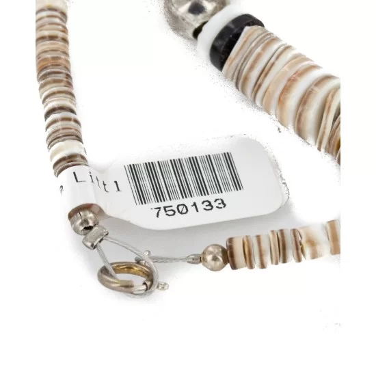 Certified Authentic Horse Navajo .925 Sterling Silver Natural Turquoise Alabaster Graduated Melon Shell Native American Necklace 750133