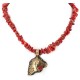 Certified Authentic 12kt Gold Filled .925 Sterling Silver Handmade Horsehead Coral Native American Necklace 24326-7-16034-3