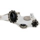 Large Handmade Certified Authentic Navajo .925 Sterling Silver Natural Black Onyx Slave Bracelet Native American Ring  12878