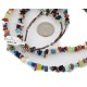 Certified Authentic 2 Strand Navajo .925 Sterling Silver Natural Turquoise Multicolor Stones Native American Necklace 15501-34