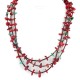 Certified Authentic 3 Strand Navajo .925 Sterling Silver Natural Turquoise Coral Native American Necklace 18117 Certified Authentic 3 Strand Navajo .925 Sterling Silver Natural Turquoise Coral Native American Necklace 18117