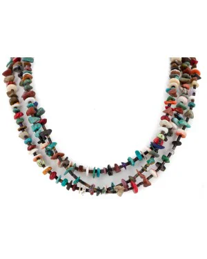 Certified Authentic 3 Strand Navajo .925 Sterling Silver Natural Turquoise Multicolor Stones Native American Necklace 18118 Certified Authentic 3 Strand Navajo .925 Sterling Silver Natural Turquoise Multicolor Stones Native American Necklace 18118