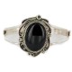 Handmade Certified Authentic Navajo .925 Sterling Silver Natural Black Onyx Native American Bracelet 12786-0