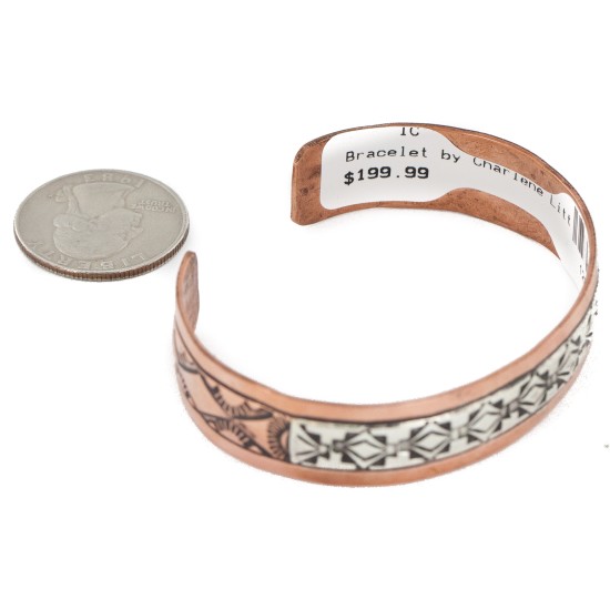 Handmade Sun Certified Authentic Navajo Pure .925 Sterling Silver Copper Native American Bracelet 12809-6 Handmade Sun Certified Authentic Navajo Pure .925 Sterling Silver Copper Native American Bracelet 12809-6