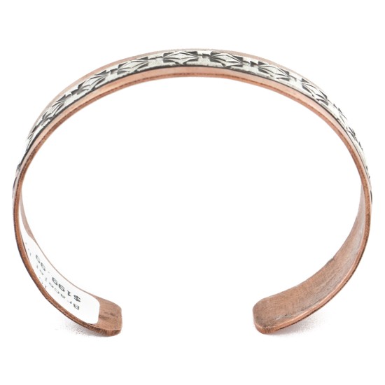 Handmade Sun Certified Authentic Navajo Pure .925 Sterling Silver Copper Native American Bracelet 12809-6 Handmade Sun Certified Authentic Navajo Pure .925 Sterling Silver Copper Native American Bracelet 12809-6