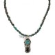 .925 Sterling Silver Handmade Certified Authentic Navajo Natural Turquoise Black Onyx Native American Necklace 15939-6-16029-13