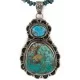 .925 Sterling Silver Handmade Certified Authentic Navajo Turquoise Jasper Native American Necklace  24116-102248