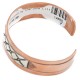 Handmade Navajo Pure .925 Sterling Silver Copper Bracelet 12809-4 Handmade Navajo Pure .925 Sterling Silver Copper Bracelet 12809-4