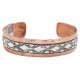 Handmade Mountain Certified Authentic Navajo Pure .925 Sterling Silver Copper Native American Bracelet 12809-3