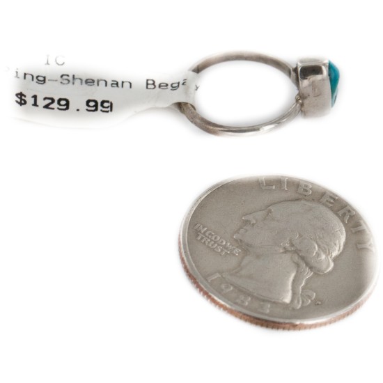 925 Sterling Silver Handmade Certified Authentic Navajo Natural Turquoise Native American Ring 16803-0 925 Sterling Silver Handmade Certified Authentic Navajo Natural Turquoise Native American Ring 16803-0
