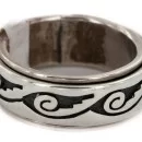925 Sterling Silver Handmade Certified Authentic Hopi Native American Spinning Ring  15672