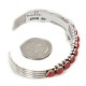 Handmade Certified Authentic Navajo .925 Sterling Silver Natural Coral Native American Bracelet 12498
