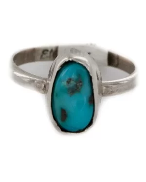 925 Sterling Silver Handmade Certified Authentic Navajo Natural Turquoise Native American Ring 16803-0 925 Sterling Silver Handmade Certified Authentic Navajo Natural Turquoise Native American Ring 16803-0