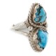 .925 Sterling Silver Handmade Certified Authentic Navajo Natural Turquoise Native American Ring  16981