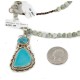 .925 Sterling Silver Handmade Certified Authentic Navajo Turquoise Agate Native American Necklace 12565-5-15833