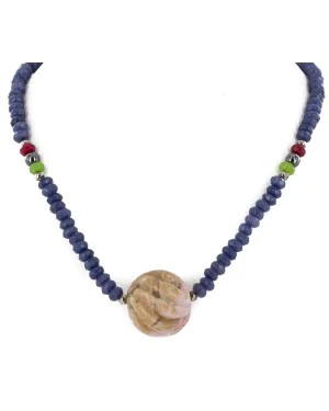 .925 Sterling Silver Navajo Certified Authentic Natural Ruby Opalite Sapphire Jade Hematite Native American Necklace 15768-1 .925 Sterling Silver Navajo Certified Authentic Natural Ruby Opalite Sapphire Jade Hematite Native American Necklace 15768-1