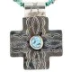 Cross .925 Sterling Silver Nickel Handmade Certified Authentic Navajo Natural Turquoise Tigers Eye Native American Necklace 14981-16029-7