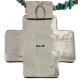 Cross .925 Sterling Silver Nickel Handmade Certified Authentic Navajo Natural Turquoise Tigers Eye Native American Necklace 14981-16029-7