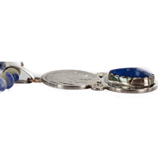 Vintage Style Buffalo Nickel .925 Sterling Silver Handmade Certified Authentic Navajo Natural Turquoise Lapis Native American Necklace 16024-15974-4 Vintage Style Buffalo Nickel .925 Sterling Silver Handmade Certified Authentic Navajo Natural Turquoise Lapis Native American Necklace 16024-15974-4