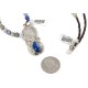 Vintage Style Buffalo Nickel .925 Sterling Silver Handmade Certified Authentic Navajo Natural Turquoise Lapis Native American Necklace 16024-15974-4
